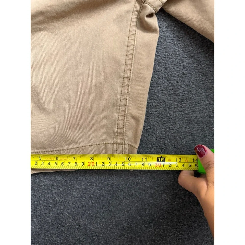 Arizona Jean Co Mens Khaki Cargo Shorts Tan Cotton Twill Size 33 Utility Hiking